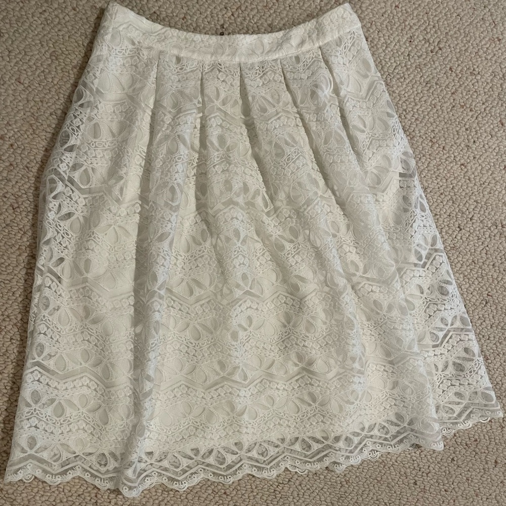 Gorgeous Mindy Mae’s Feminine Ivory Lace A-Line Skirt